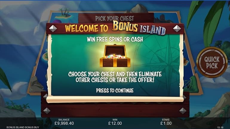 Bonus Island Slots Features