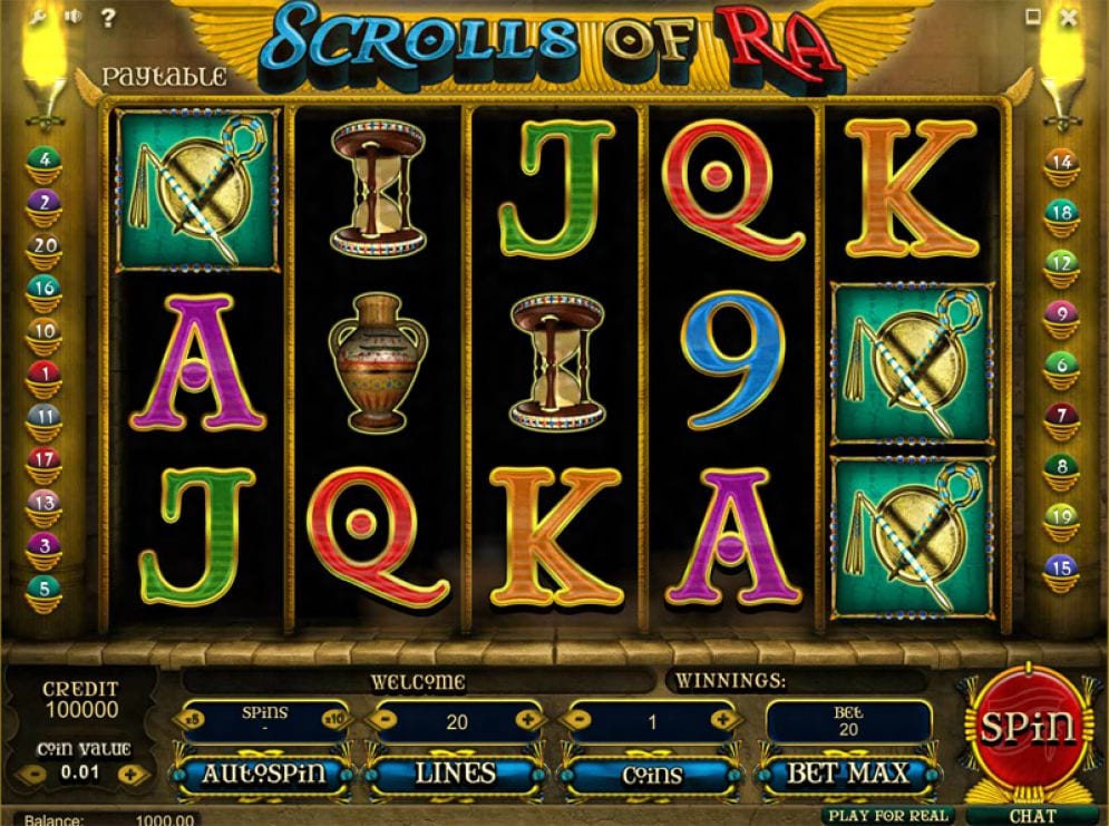 Scrolls of RA slots gameplay