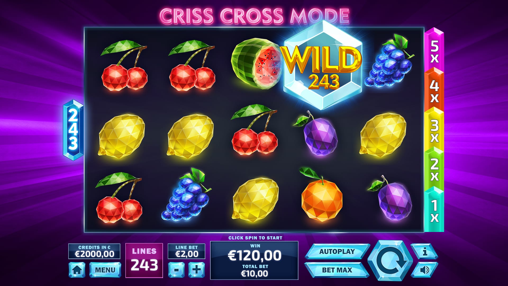 243 crystal fruits: criss cross mode