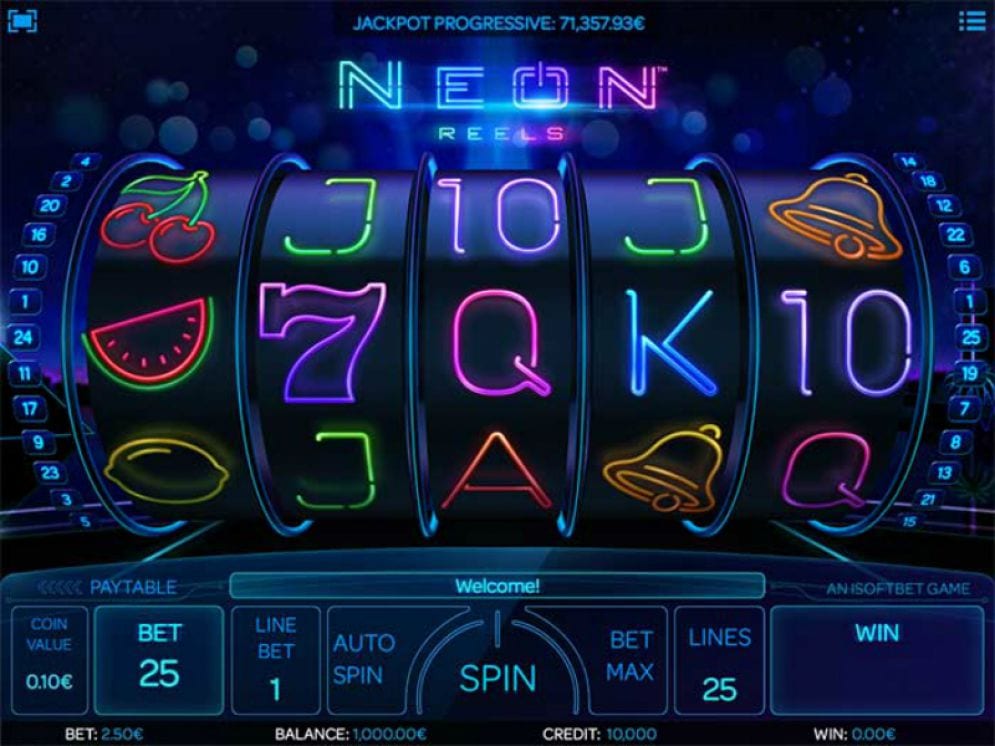Neon Reels online slots game gameplay