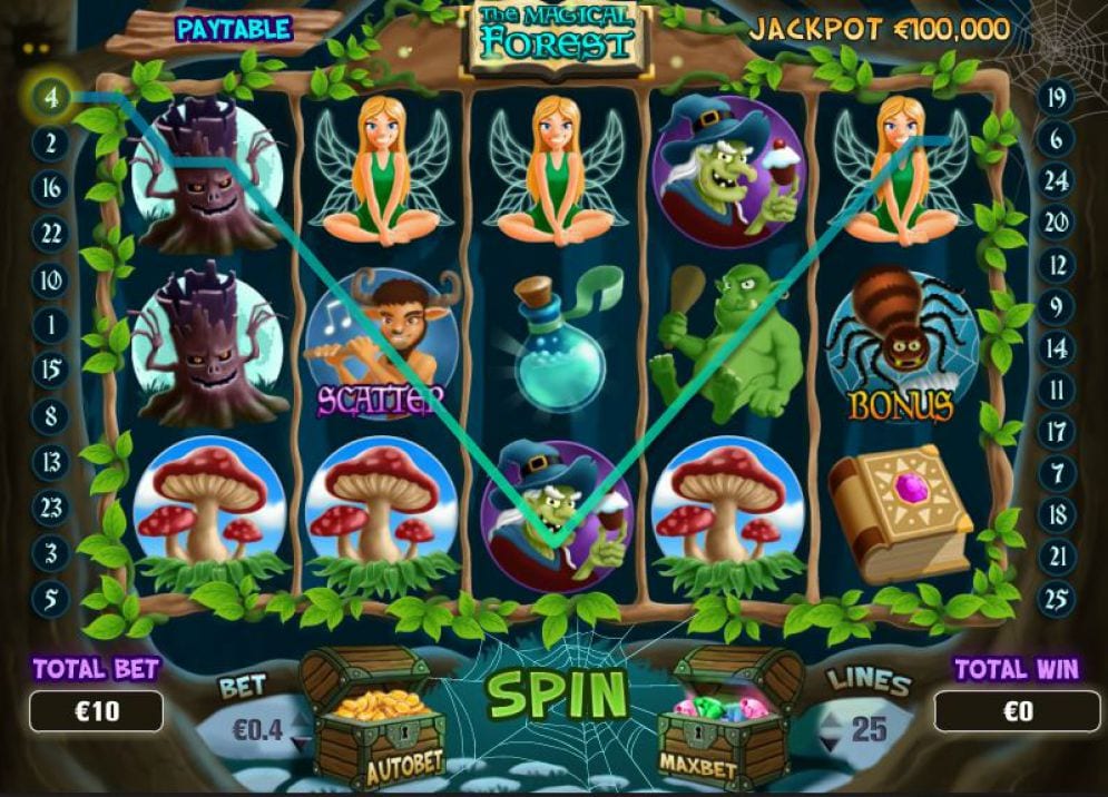 The Magical Forest online slots game pay lines