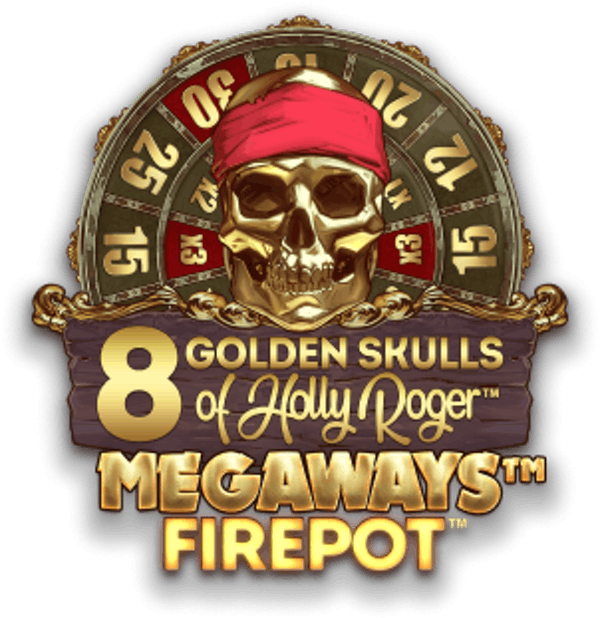 8 Golden Skulls of Holly Roger Megaways Slot Logo Wizard Slots