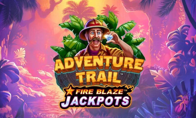 Adventure Trail Fire Blaze Jackpots Slot Logo Wizard Slots