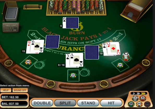 Blackjack table shot