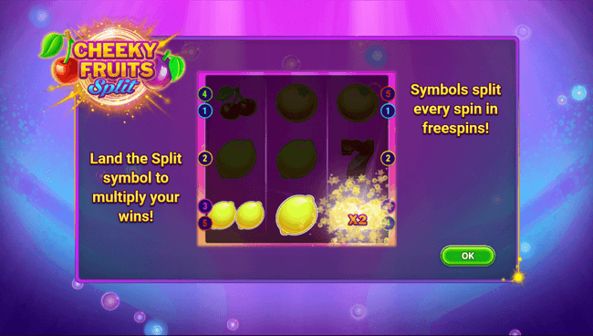 Cheeky Fruit Split Slots Features