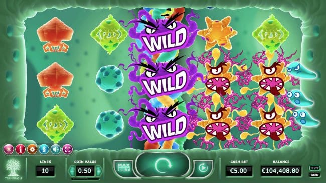 Cyrus The Virus slots game gameplay