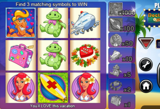 Dr Love on Vacation 3x3 Scratchcard