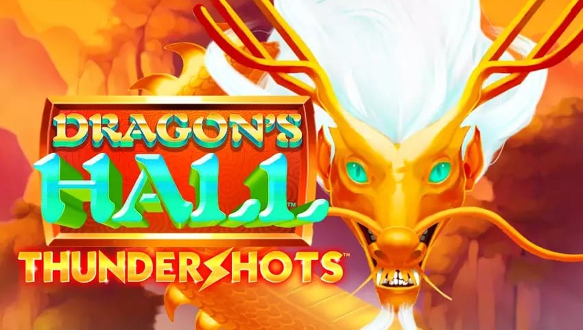Dragons Hall Thundershots Slot Logo Wizard Slots