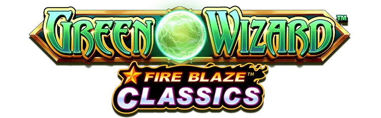 Green Wizard Fire Blaze Slot Logo Wizard Slots