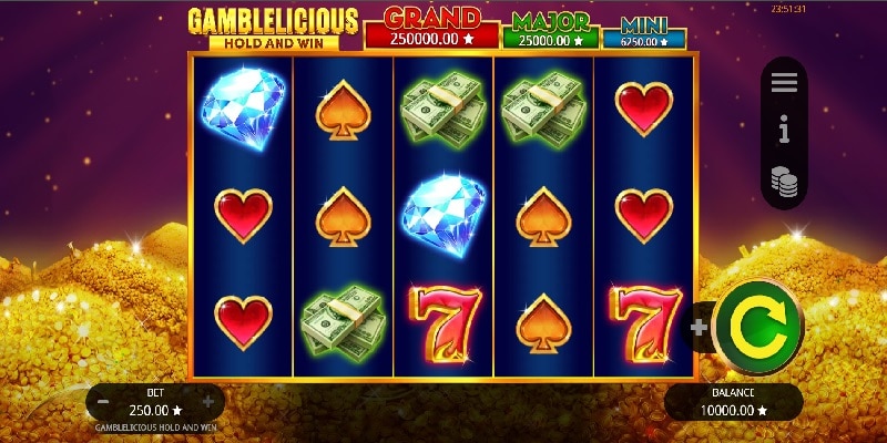 Gamblelicious Hold and Win Slot Logo Wizard Slots