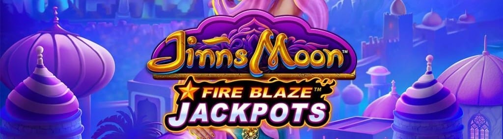 Jinns Moon Fire Blaze Jackpots Slot Logo Wizard Slots