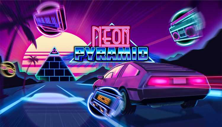 Neon Pyramid Slot Logo Wizard Slots