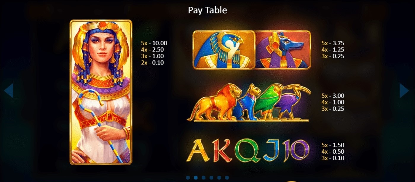 Solar Queen Slot Paytable