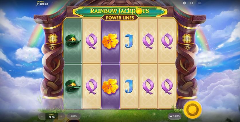 Rainbow Jackpots Power Lines Slot Gameplay