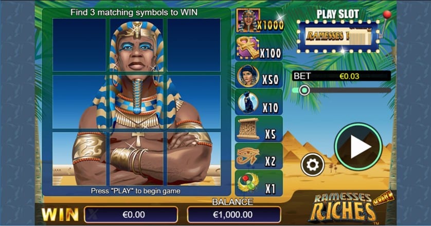 Scratch Ramesses Riches casino game