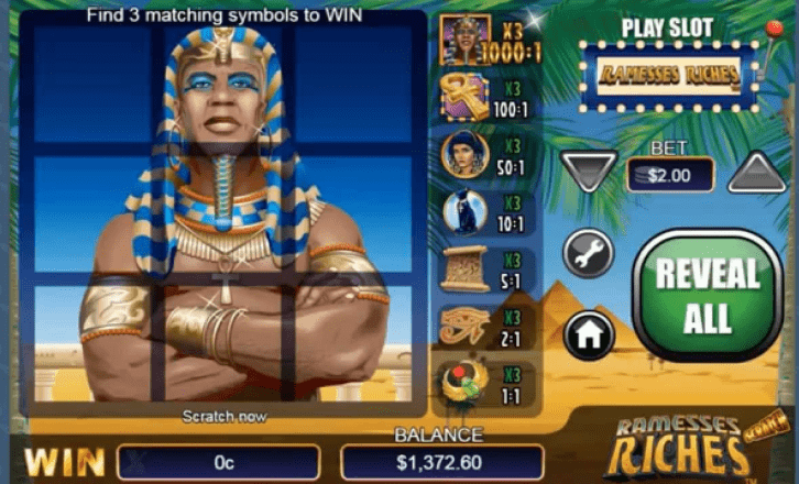 Scratch Ramesses Riches Gameplay