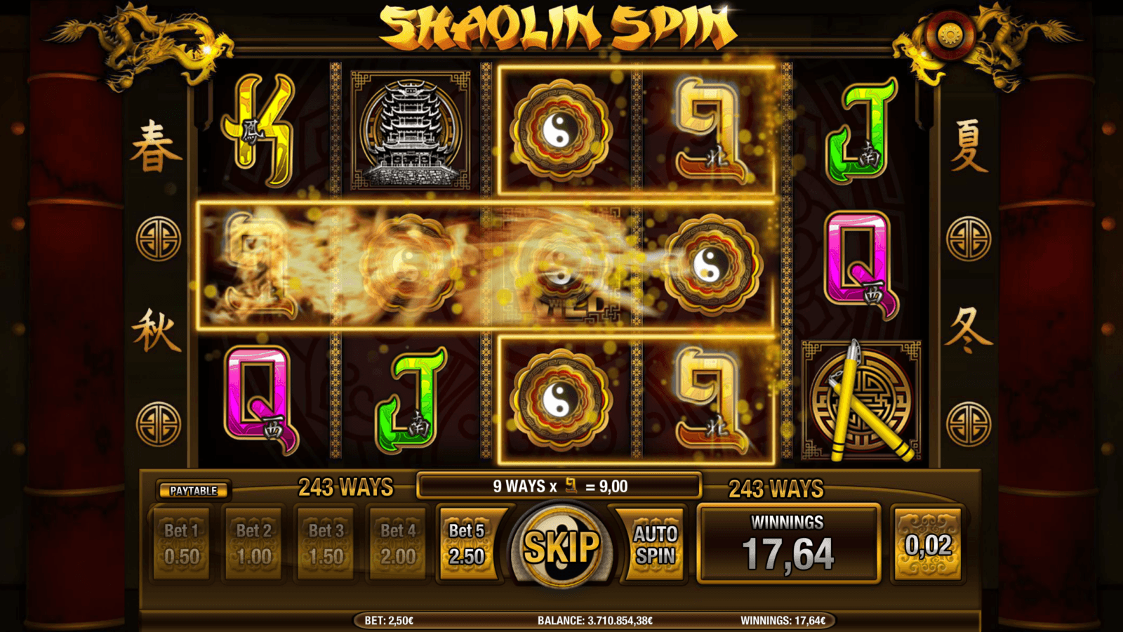 Shaolin Spin slots game