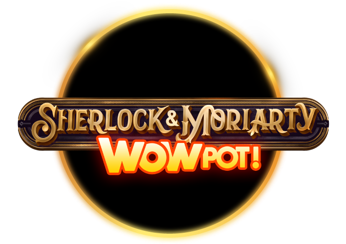 Sherlock and Moriarty WowPot Slot Logo Wizard Slots