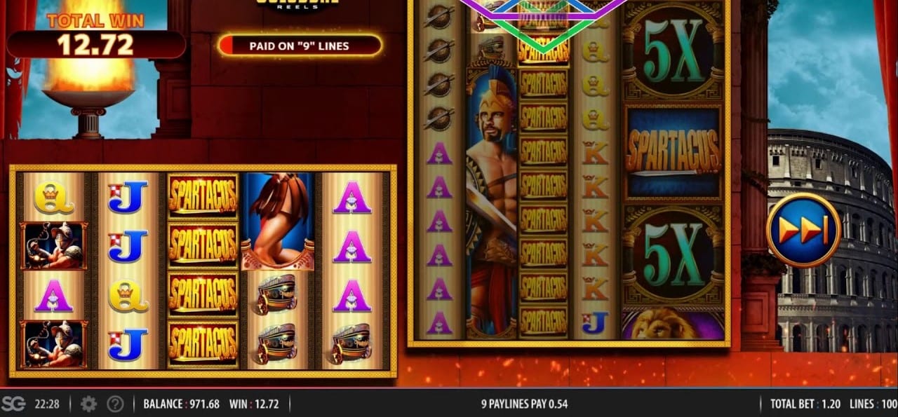 Spartacus Super Colossal Reels Slots Gameplay