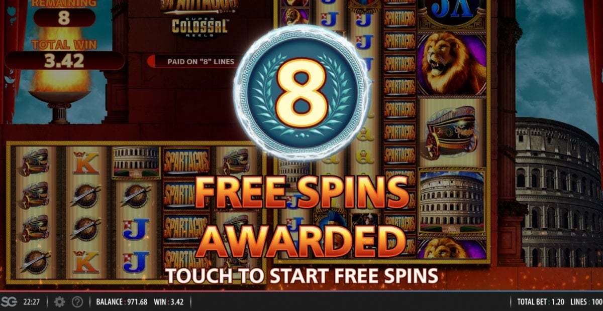 Spartacus Super Colossal Reels Slot Big Win