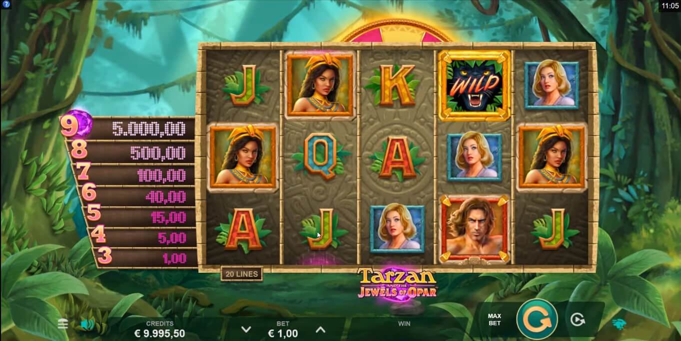 Tarzan and the Jewels of Opar Slot Gameplay