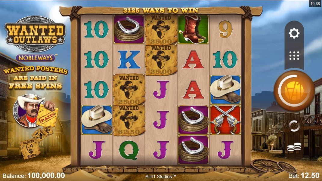 Wanted Outlaws Slot Gameplay