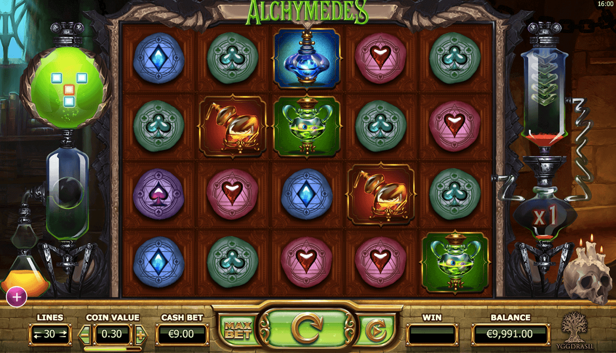 Alchymedes online slots game gameplay