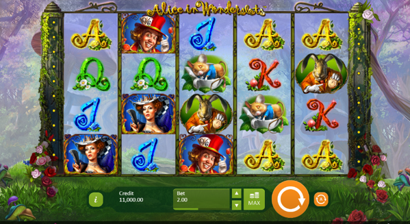 Alice in Wonderslots slots game logo