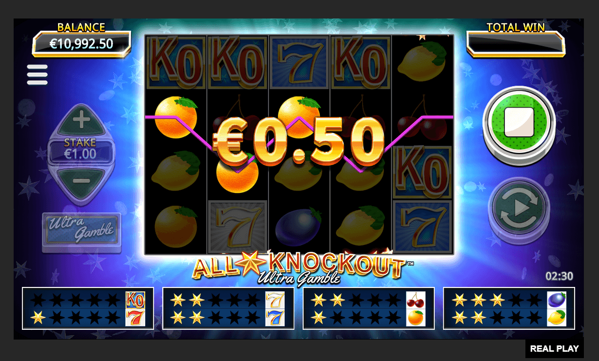 All Star Knockout Ultra Gamble Slot Win