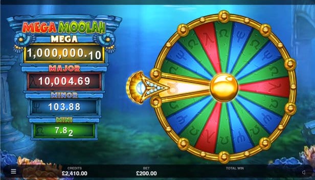 Atlantean Treasures Mega Moolah Slots Wheel