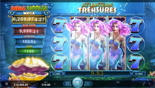 Atlantean Treasures Mega Moolah Slot Gameplay