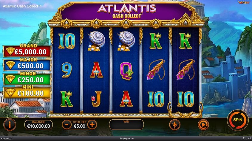 Atlantis Cash Collect Slots Gameplay