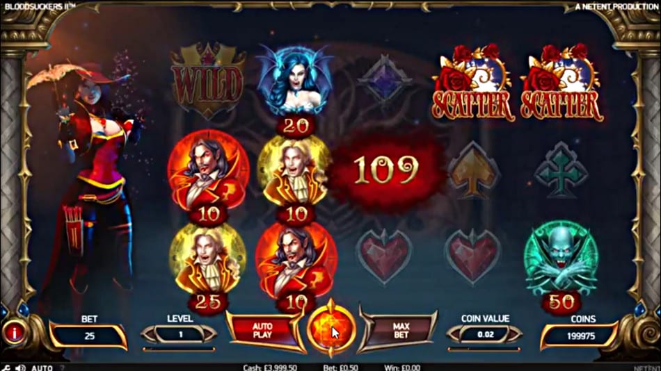 Blood Suckers II online slots game screen