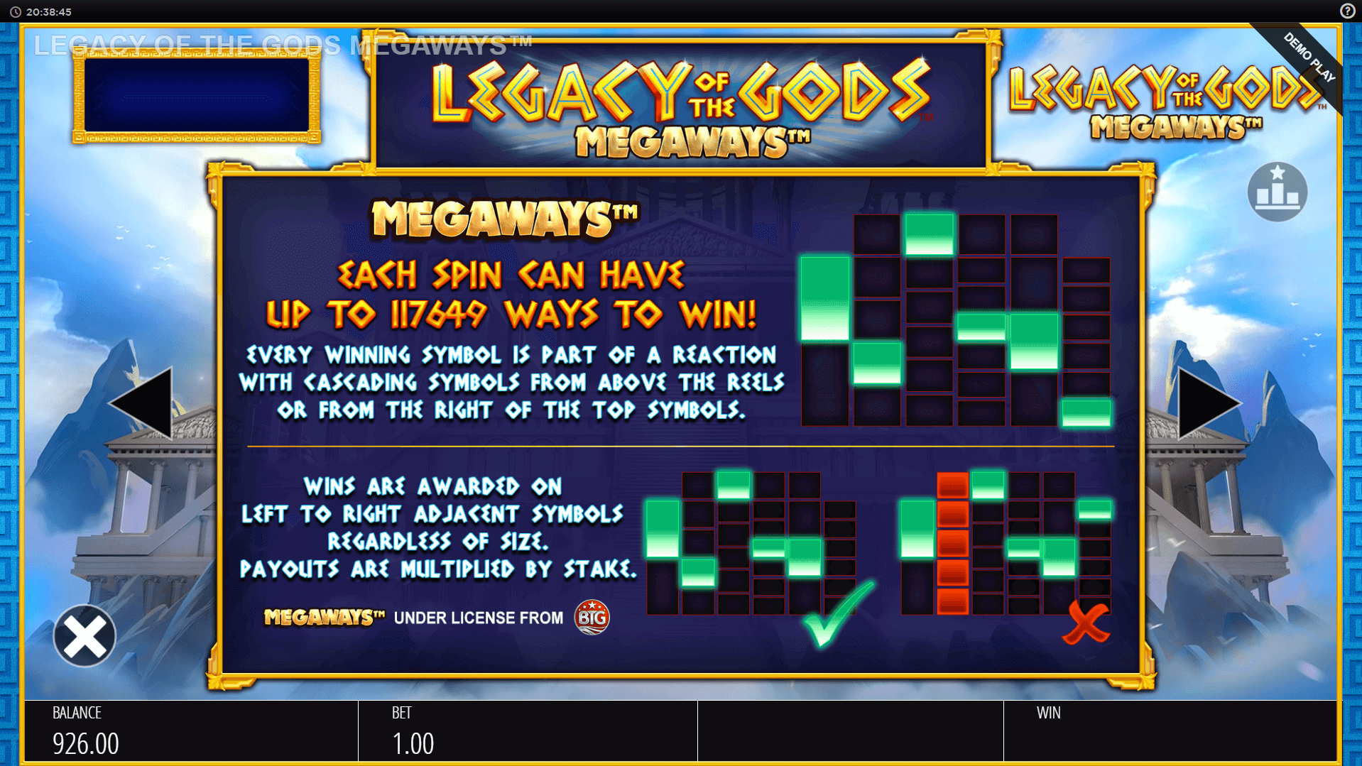 Legacy of the Gods Megaways Slot Info