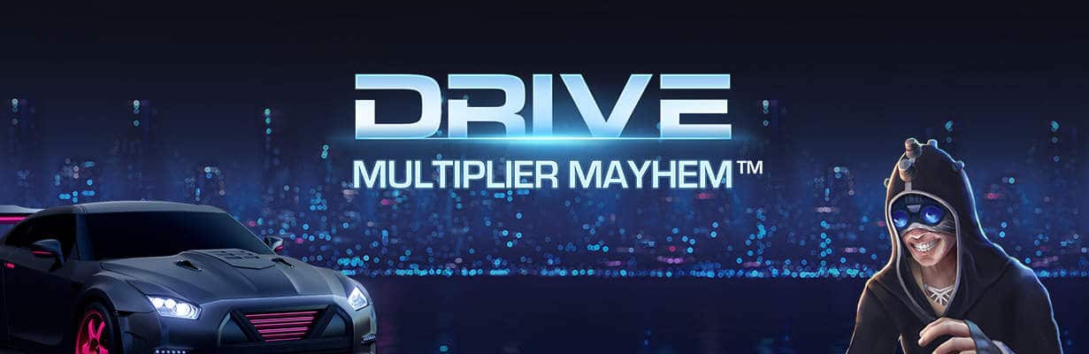 Drive Multiplier Mayhem online slots game logo