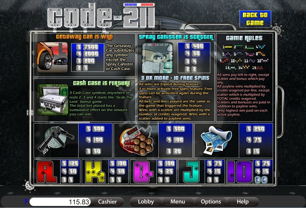 code 211 game rules