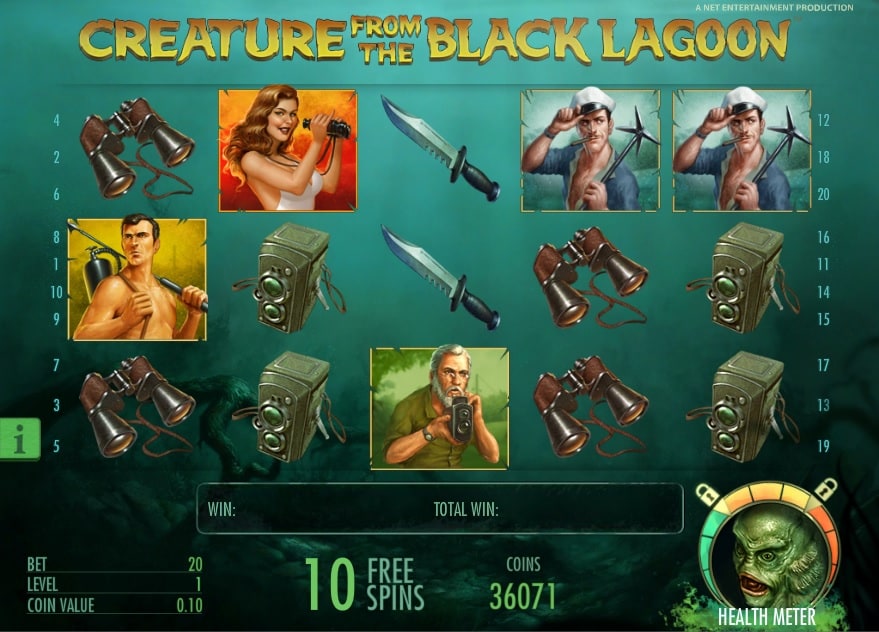 Creature from the Black Lagoon Slot Reels