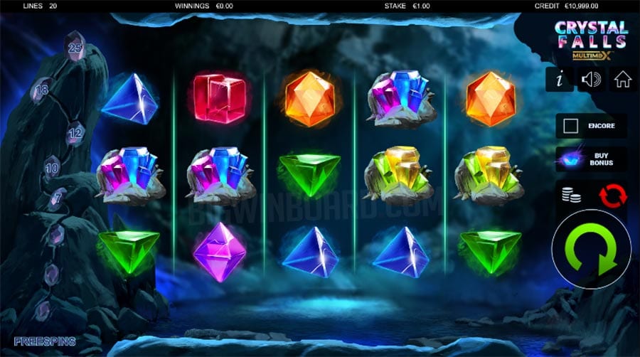 Crystal Falls Multimax Slot Gameplay