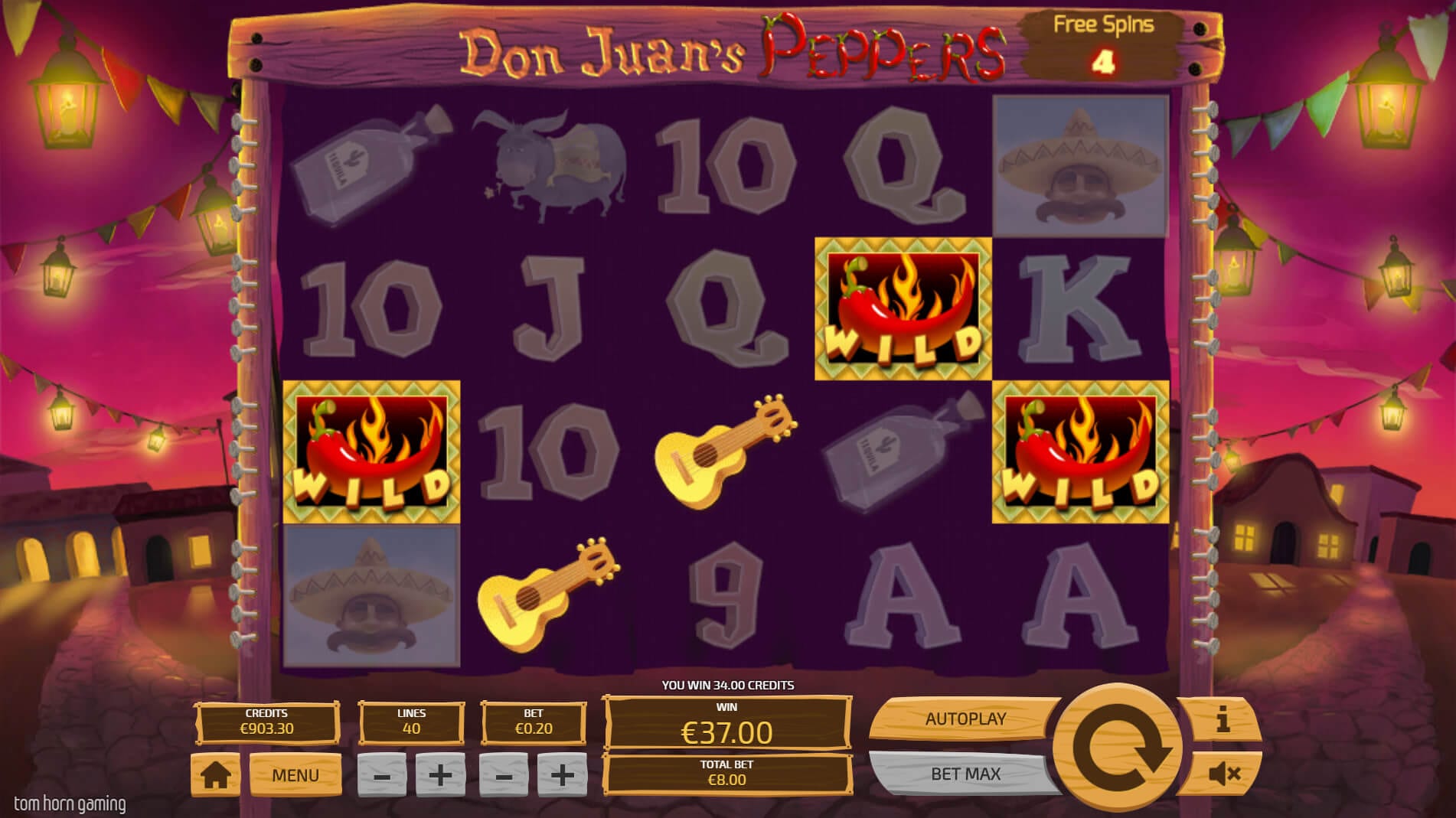 don juans peppers free spins