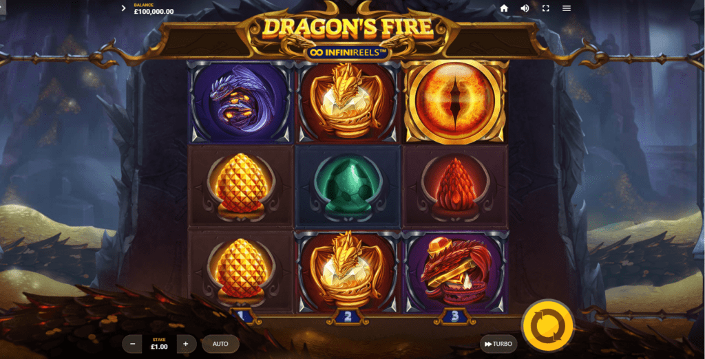 Dragon’s Fire InfiniReels Slots Gameplay