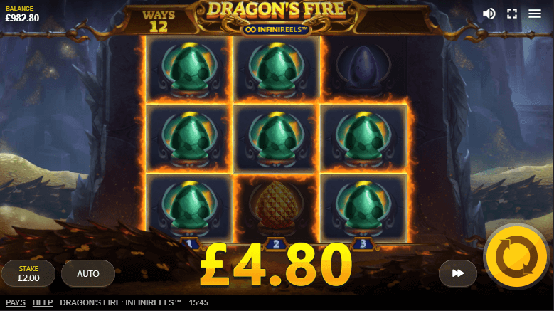 Dragon’s Fire InfiniReels Slot Win
