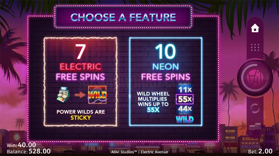 Electric Avenue Free Spins Slots