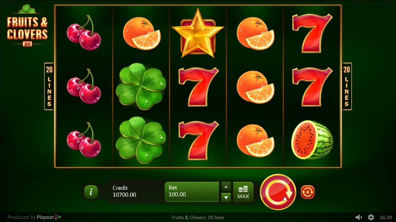 Fruits and Clovers: 20 Lines slots Onlline