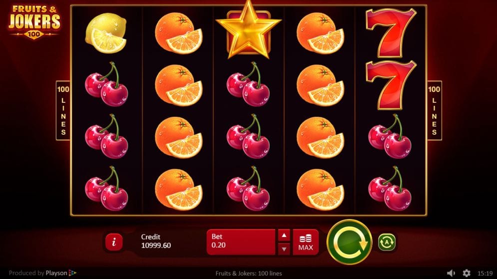 Fruits & Jokers: 100 Lines Slots Gameplay