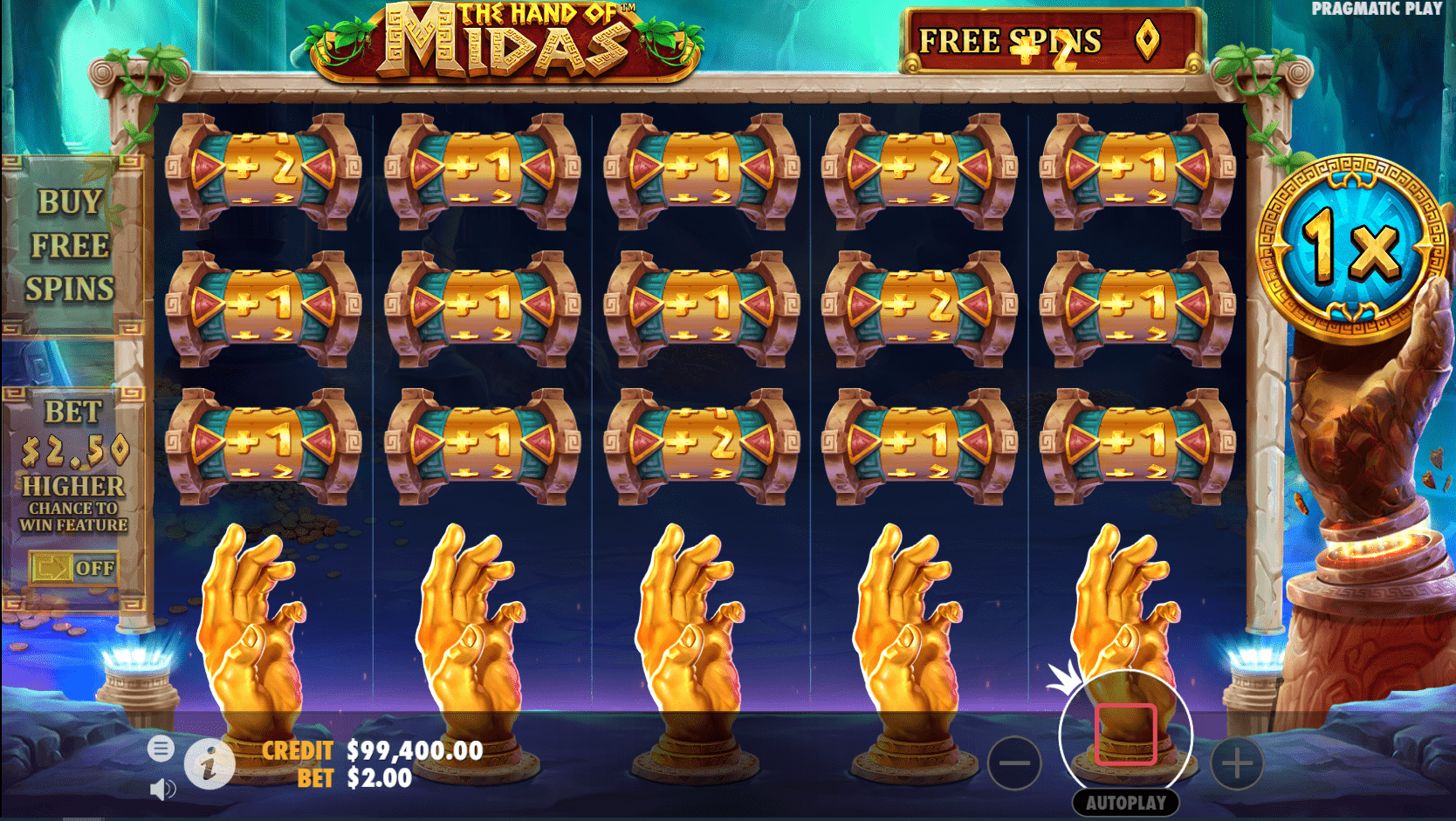 Hand of Midas Slots Free spins