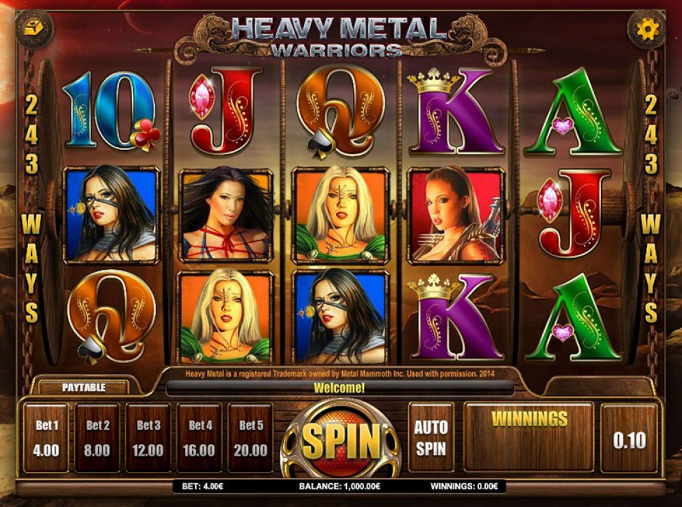 Heavy Metal Warriors online slots game logo