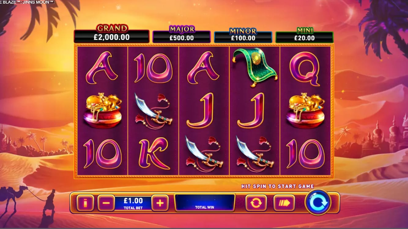 Jinns Moon Fire Blaze Jackpots Slots Gameplay