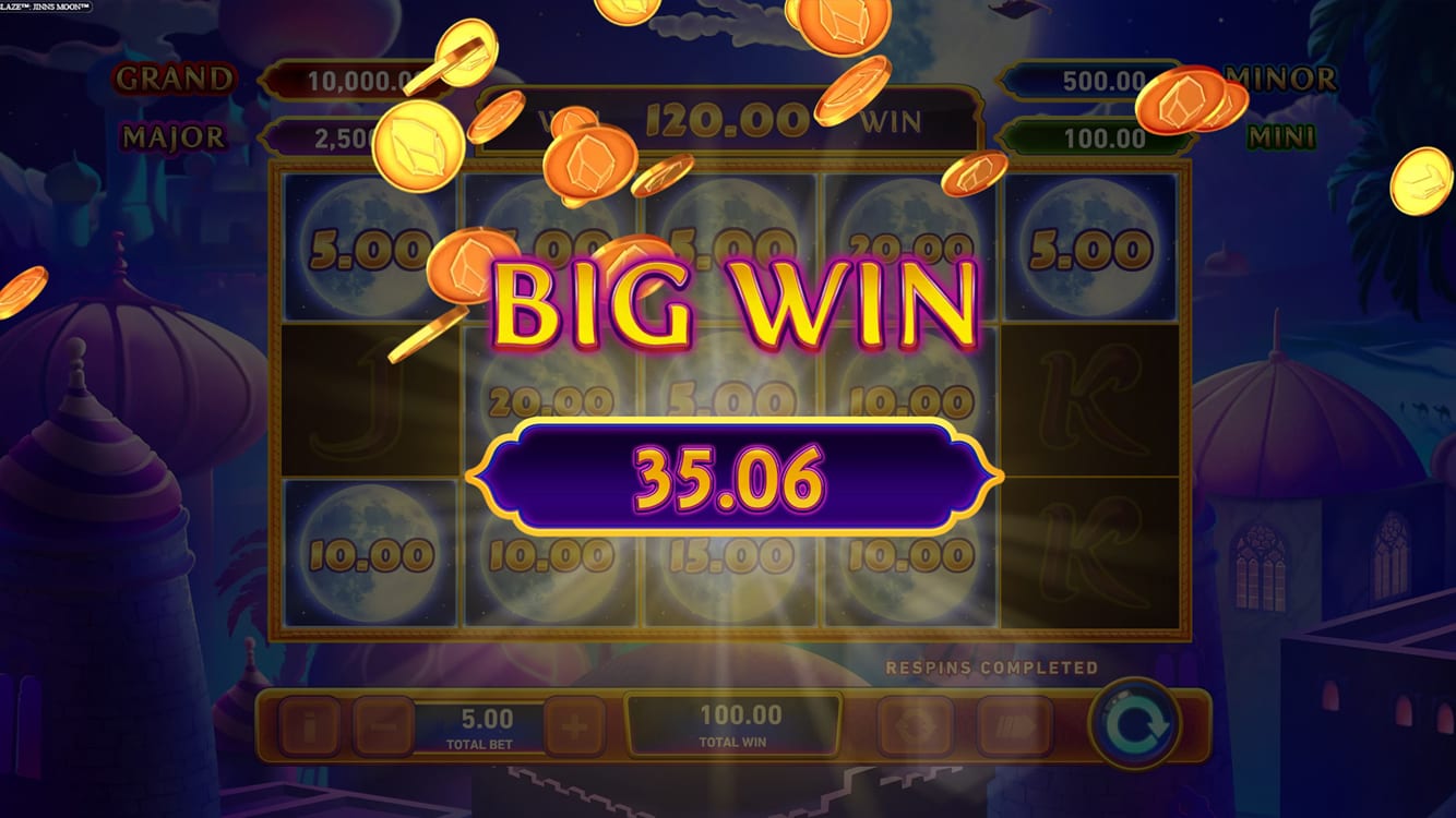 Jinns Moon Fire Blaze Jackpots Slot Big Win