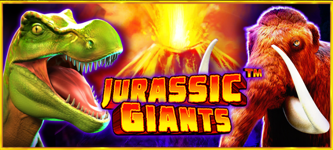 jurassic giants slots game logo