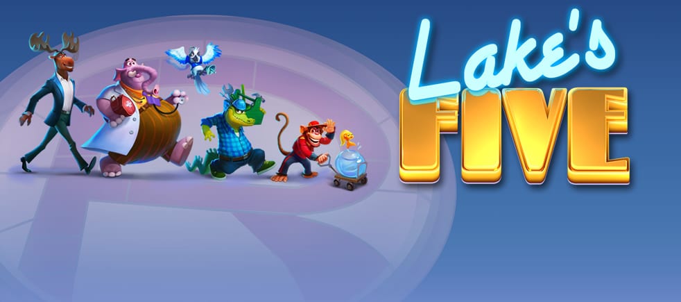 lakes five slots game logo